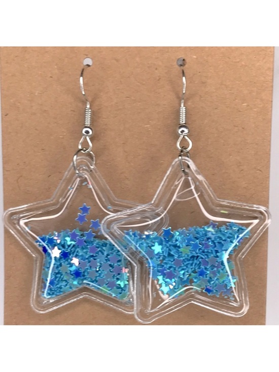 Fashion Jewelry Jewelry - *LAST ONE* PVC Star Confetti Dangle Earrings Fashion Jewelry